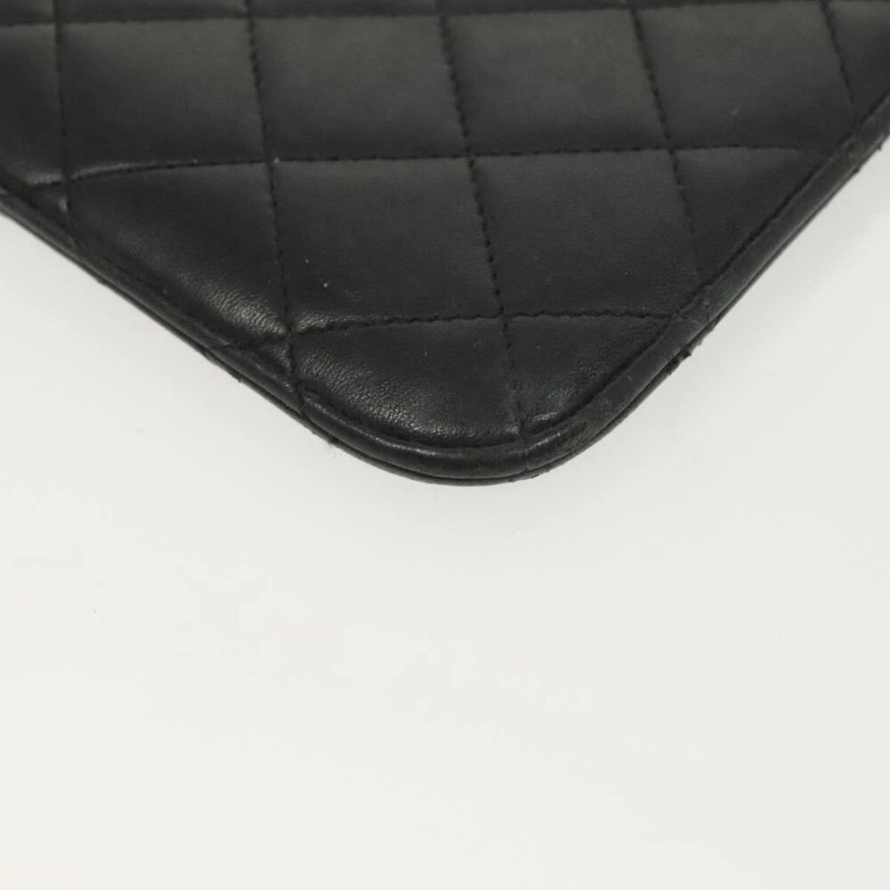 CHANEL Matelasse iPad Case Lamb Skin Black Silver CC Auth 141696 - Picture 4 of 16